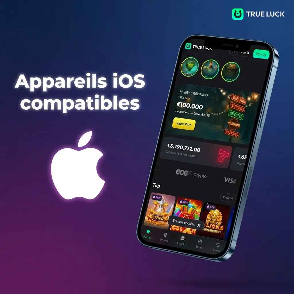 Liste des modèles iPhone et iPad compatibles avec l'application TrueLuck, incluant iPhone X à 15 et iPad récents