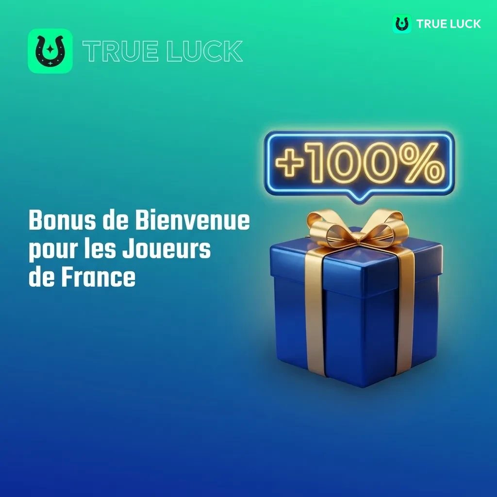 TrueLuck welcome bonus for French players: 250% up to €4,000 plus 175 free spins for casino games on first deposit.