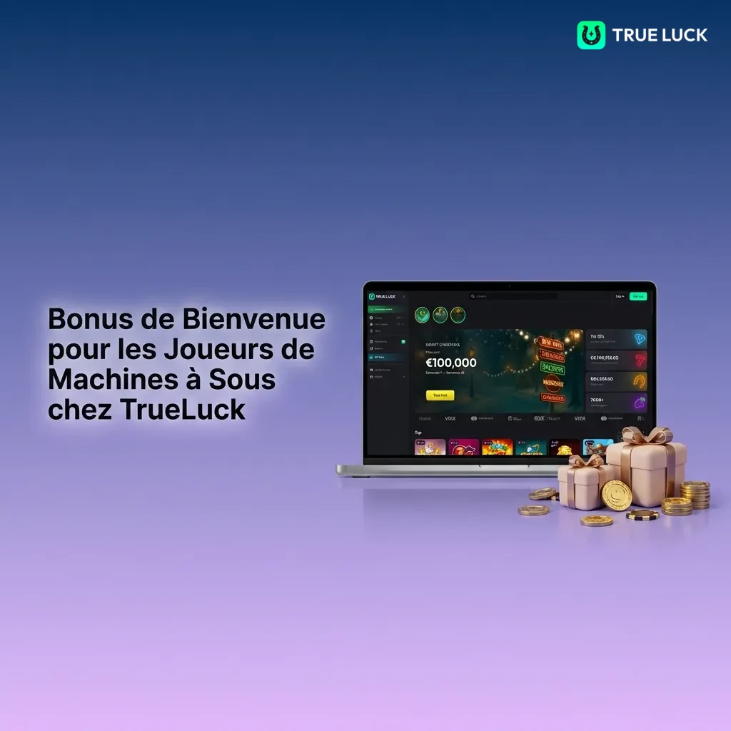 TrueLuck welcome bonus page showing 250% up to €4,000 plus 175 free spins offer for new slot players with deposit details