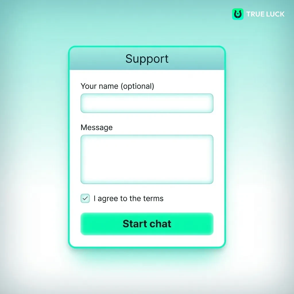 TrueLuck customer support team assisting players 24/7 via live chat, email, and social media in French