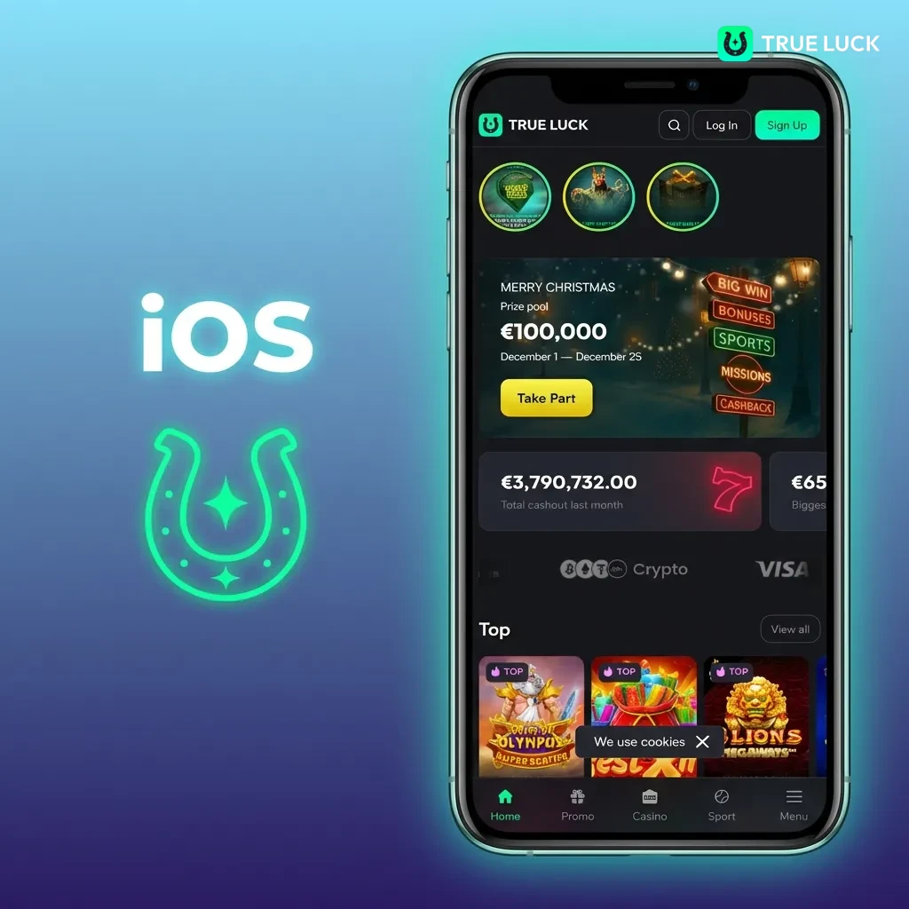 iOS app in development; add TrueLuck mobile website shortcut to home screen via Safari share button for full features.