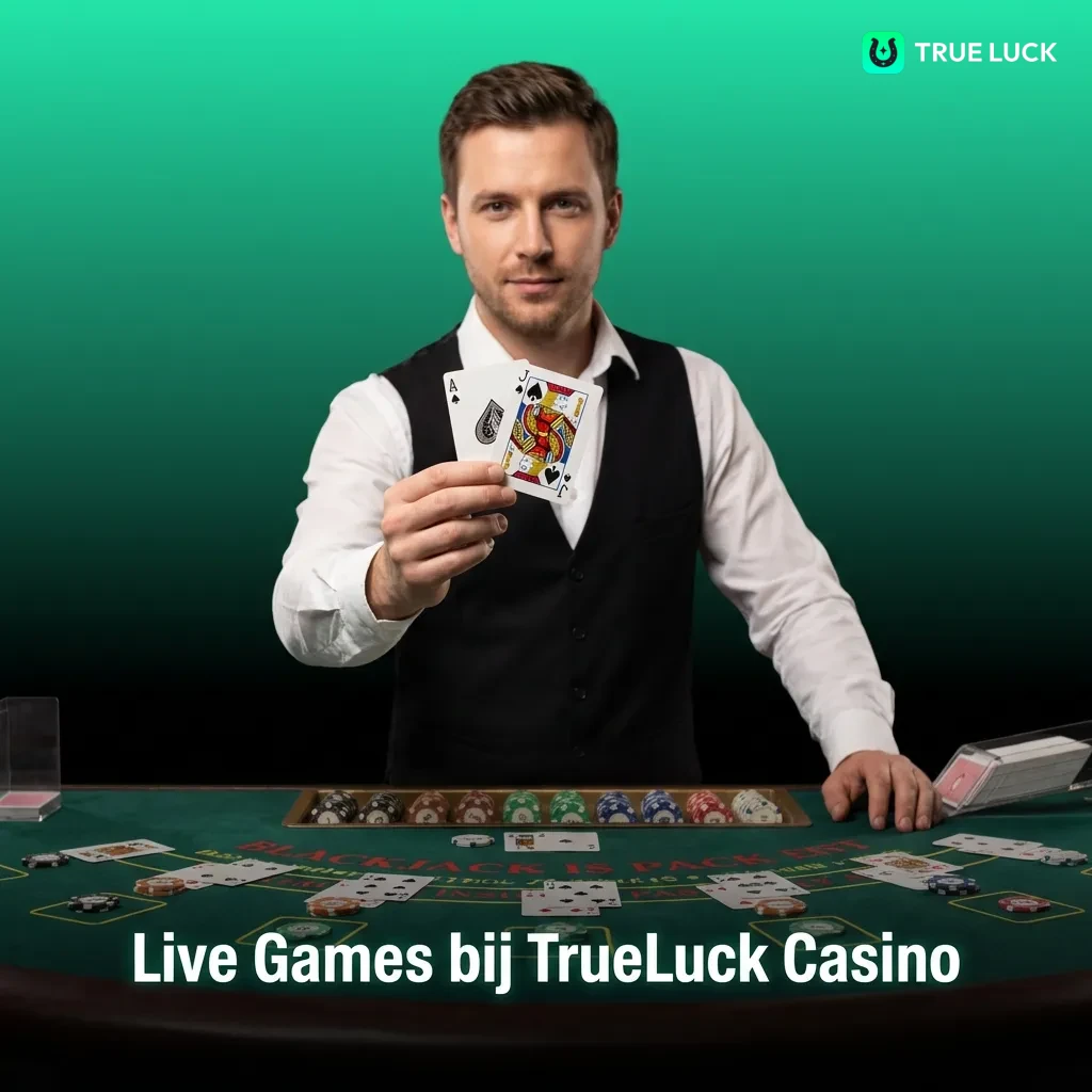 Live casino games at TrueLuck Casino including roulette, blackjack, baccarat, poker, game shows and dice games