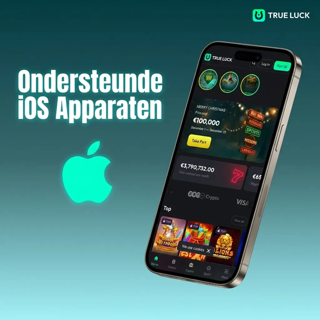 TrueLuck app compatibel met iPhone modellen 14 t/m X, iPad Pro, iPad Air en iPad mini vanaf 2018