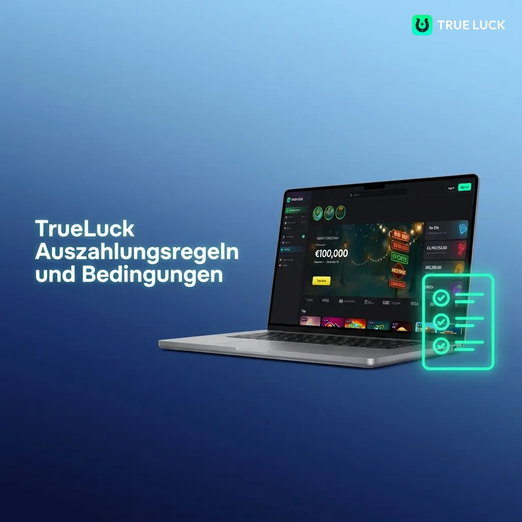 TrueLuck casino withdrawal rules showing verification, bonus conditions, payment methods, limits, and processing times