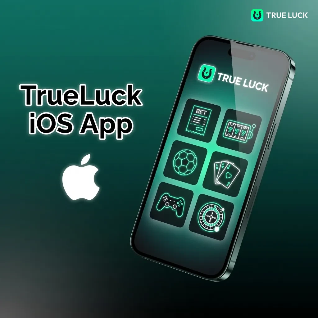 TrueLuck iOS app interface on iPhone and iPad showing casino and sports betting features