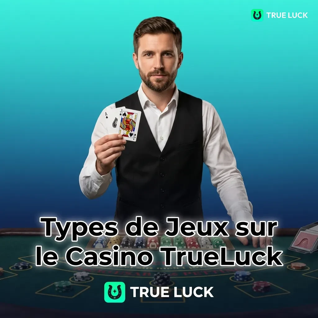TrueLuck Casino game variety including slots, crash games, table games, video poker, jackpots, and instant games