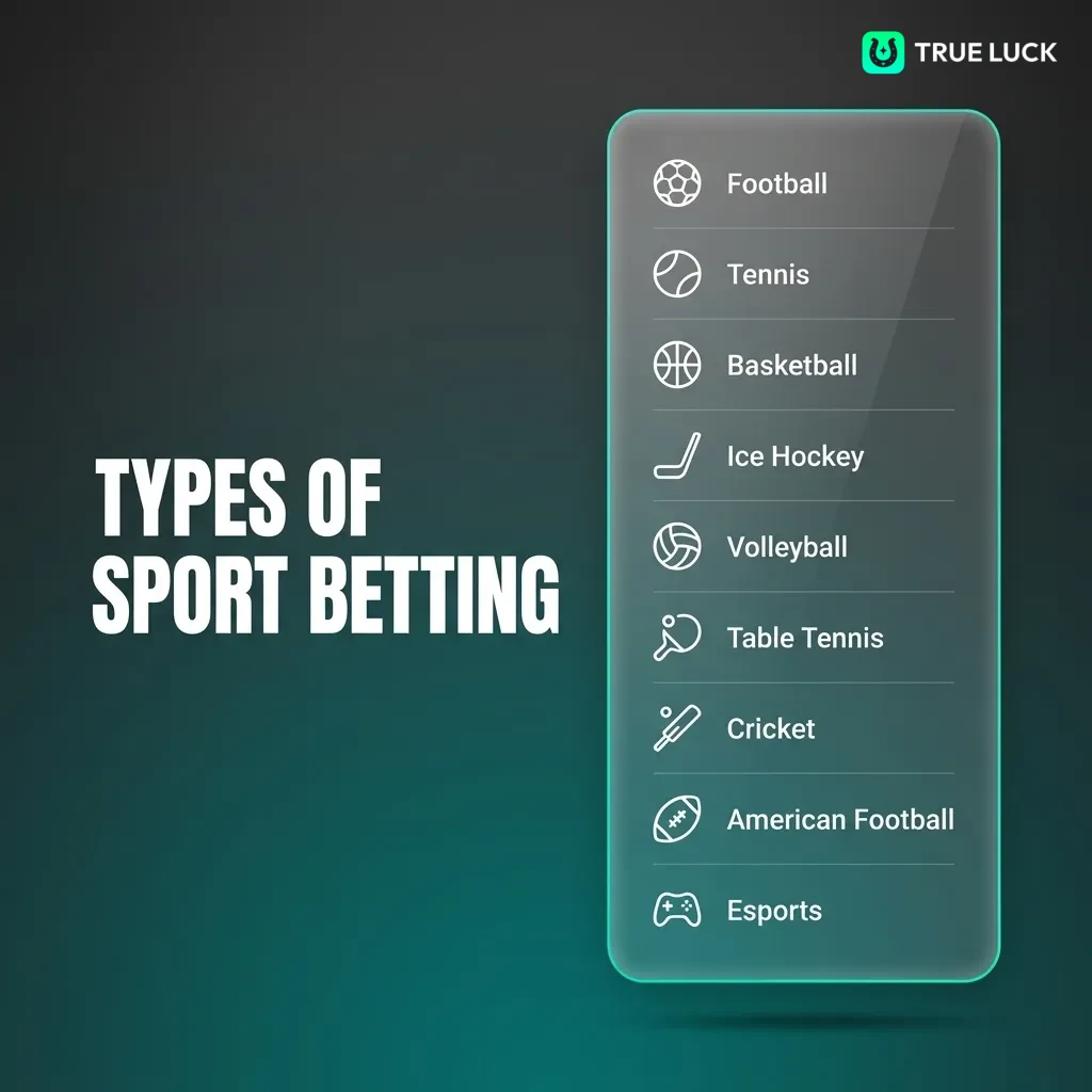 Sports betting options including football, GAA, rugby, horse racing, and tennis with pre-match and live betting markets