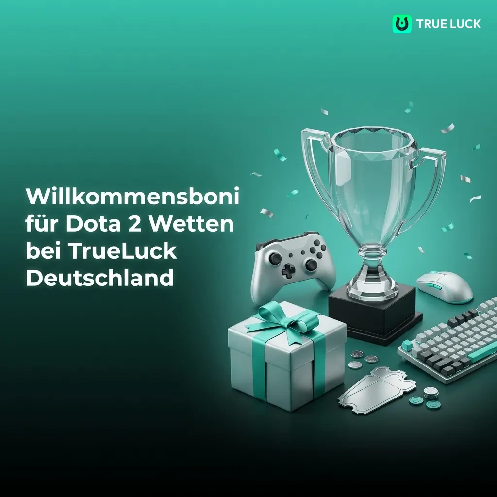 Welcome bonuses for Dota 2 betting at TrueLuck Germany with deposit offers and activation steps displayed