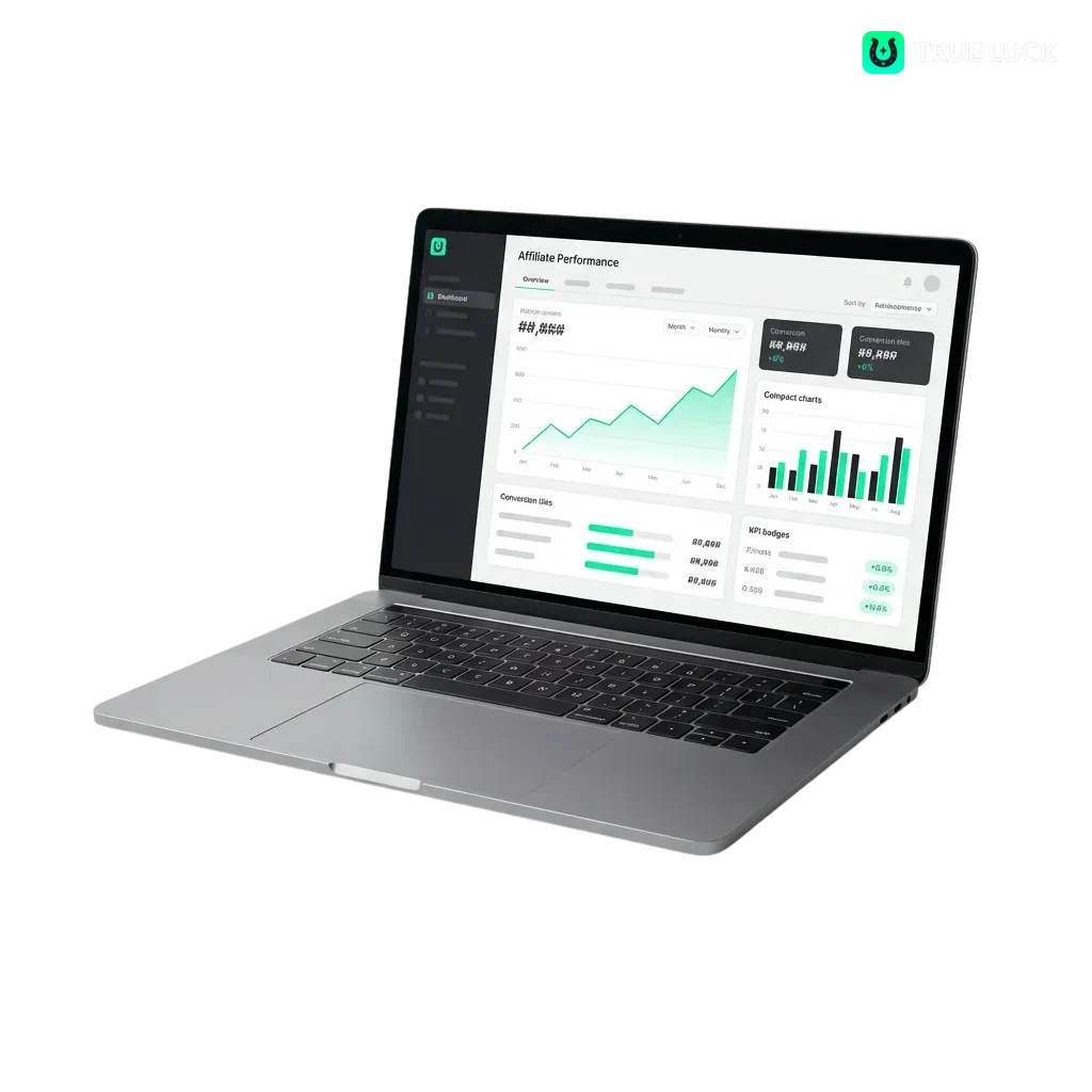 TrueLuck partnerprogramma logo met Nederlandse affiliates en iGaming commissie-opties